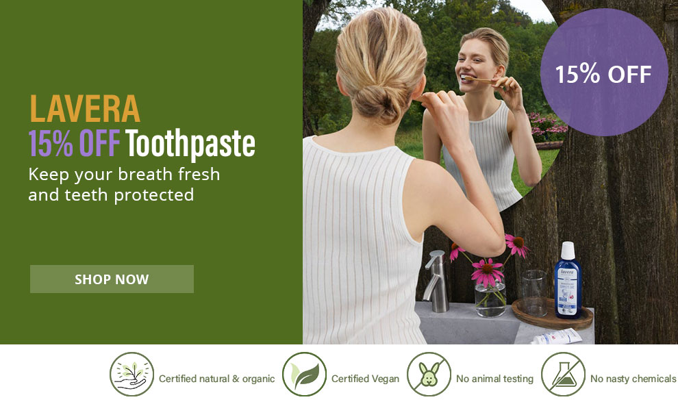 Lavera Natural and Organic Skincare and Cosmetics - Special Offer 15% OFF Natural Toothpaste