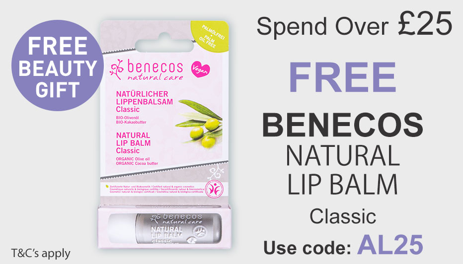 All Natural Me Spend Over £25 and get a Free Benecos natural lip balm - classic, Use Code AL25 at checkout.